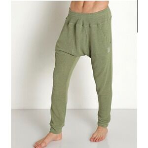 MODUS VIVENDI UNEXPECTED DROP CROTCH LEGGINGS Beige Oatmeal Knit Sz Medium Harem